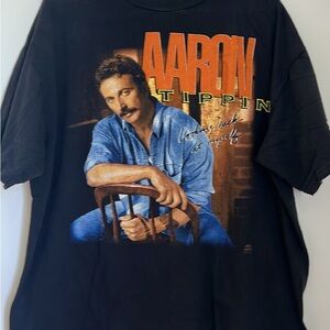 XL Aaron Tippin 1995 Black Graphic Tee